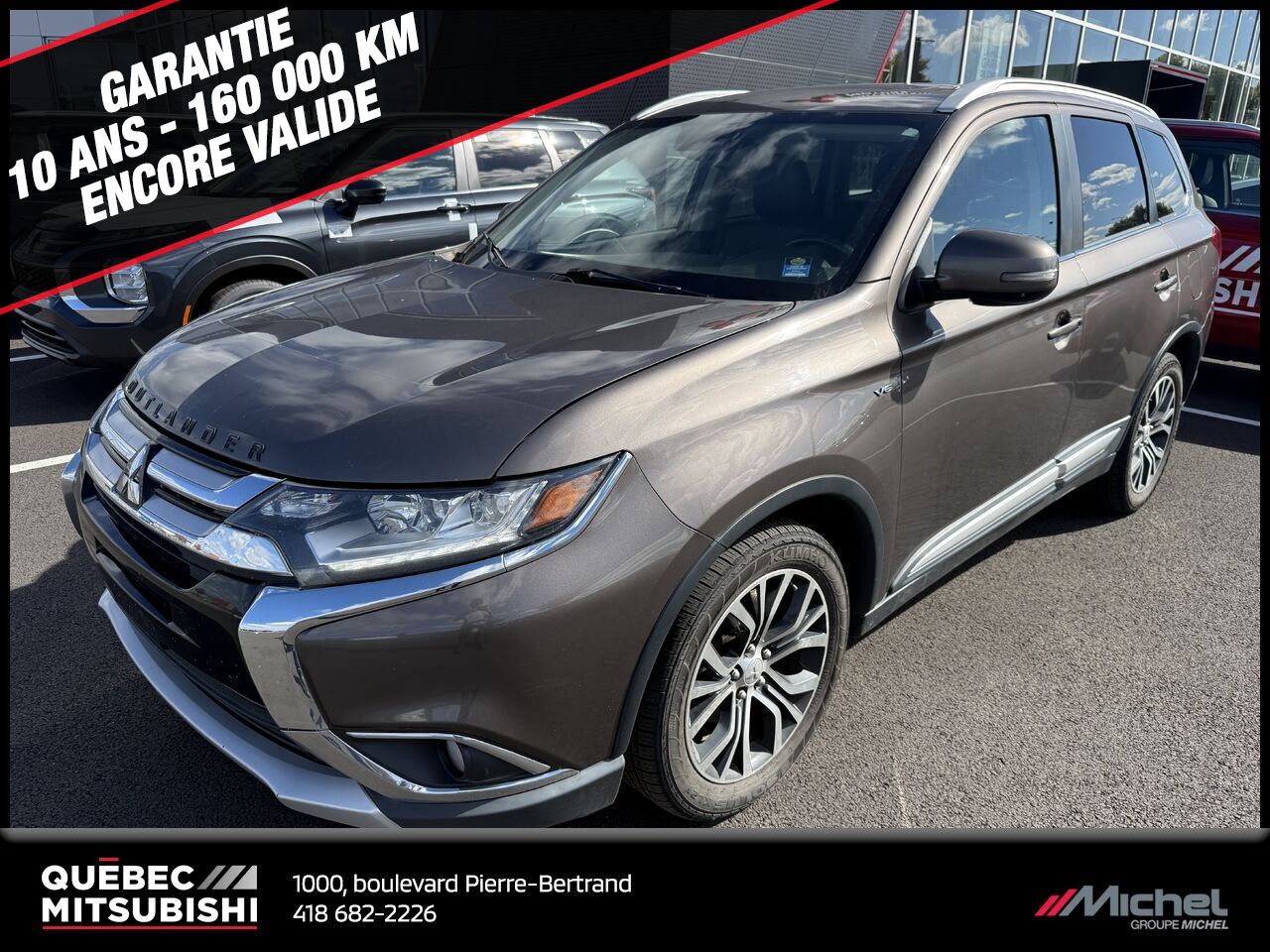 Mitsubishi Outlander GT AWC, 7 passagers, Cuir, Toit ouvrant, Capacité 3500lbs 2016 bronze Ville de Québec - photo #0