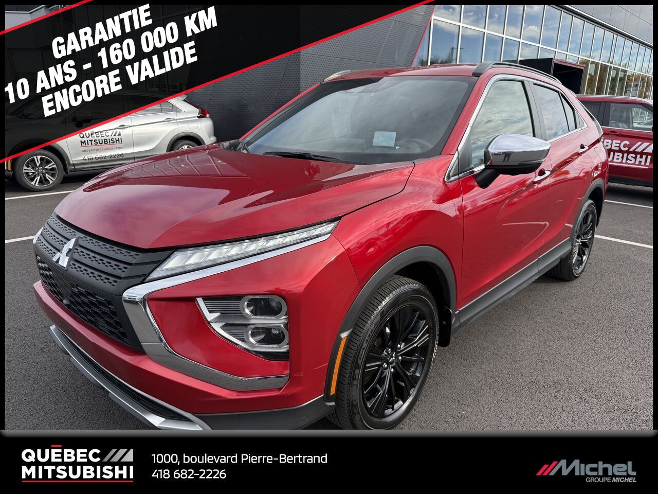Mitsubishi Eclipse Cross SEL S-AWC, Volant chauffant, Démareur, Garantie 2032 2022 Rouge Ville de Québec - photo #0