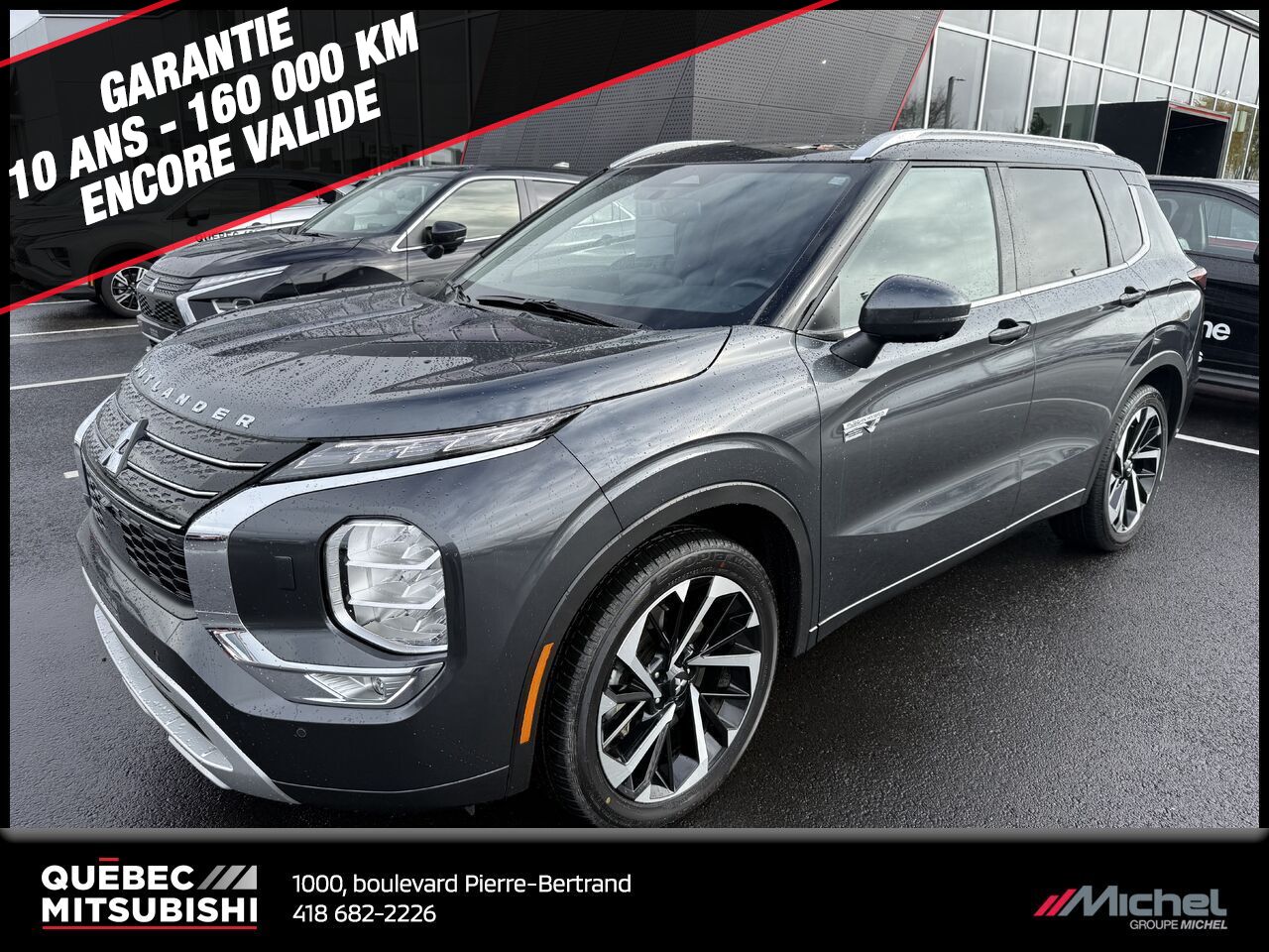 Mitsubishi Outlander PHEV GT S-AWC, Hybride, Cuir, Toit pano, Volant chauffant, Garantie 2035 2025 Gris Ville de Québec - photo #0