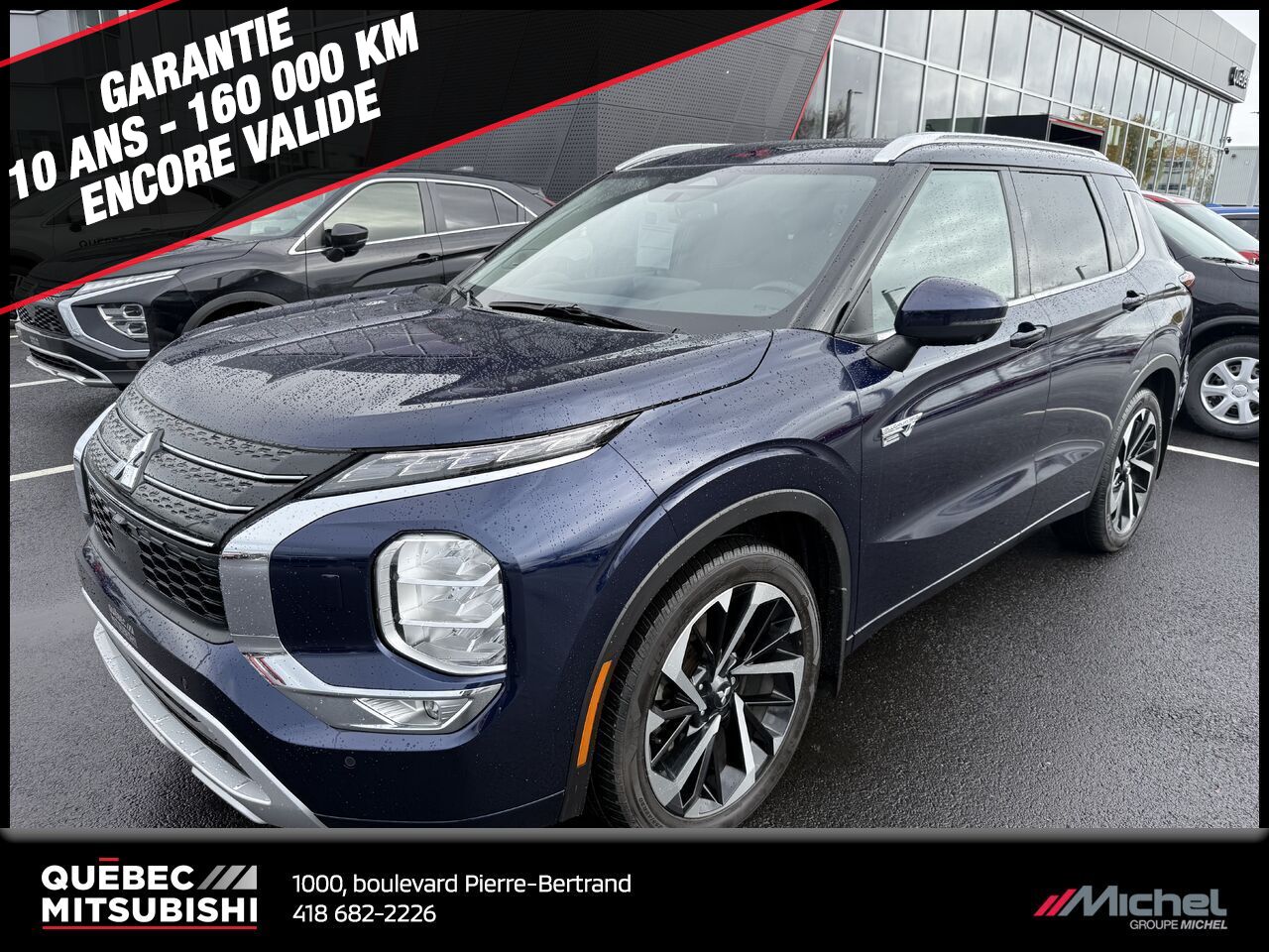 Mitsubishi Outlander PHEV GT S-AWC, Hybride, Cuir, Toit pano, Garantie 2033 2023 Bleu Ville de Québec - photo #0