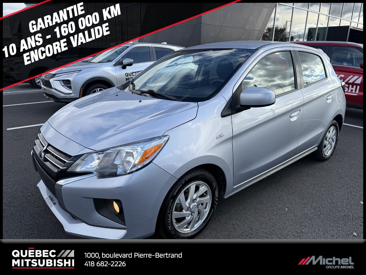 Mitsubishi Mirage SE, Bluetooth, Climatisation, Régulateur de vitesse 2022 Argent Ville de Québec - photo #0