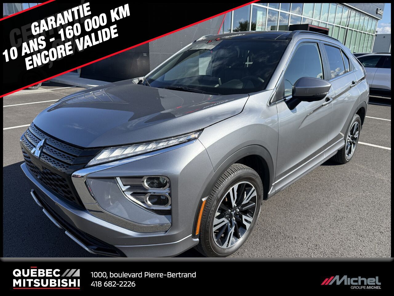 2023 Mitsubishi Eclipse Cross GT S-AWC, Cuir, Hud, Toit Pano, Démarreur à distance Grey Quebec city - photo #0