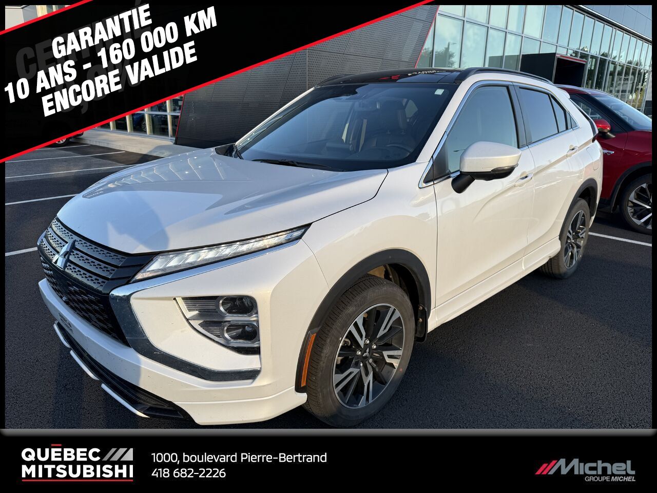 Mitsubishi Eclipse Cross GT S-AWC, Toit ouvrant, Volant chauffant, Garantie 2033 2023 Blanc Ville de Québec - photo #0