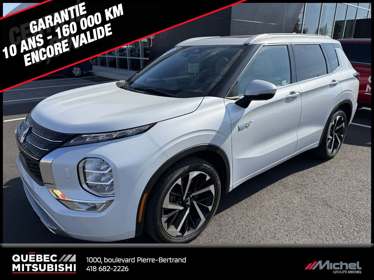 Mitsubishi Outlander PHEV GT S-AWC, Hybride, Cuir, Toit pano, Volant chauffant, Garantie 2033 2024 Blanc Ville de Québec - photo #0