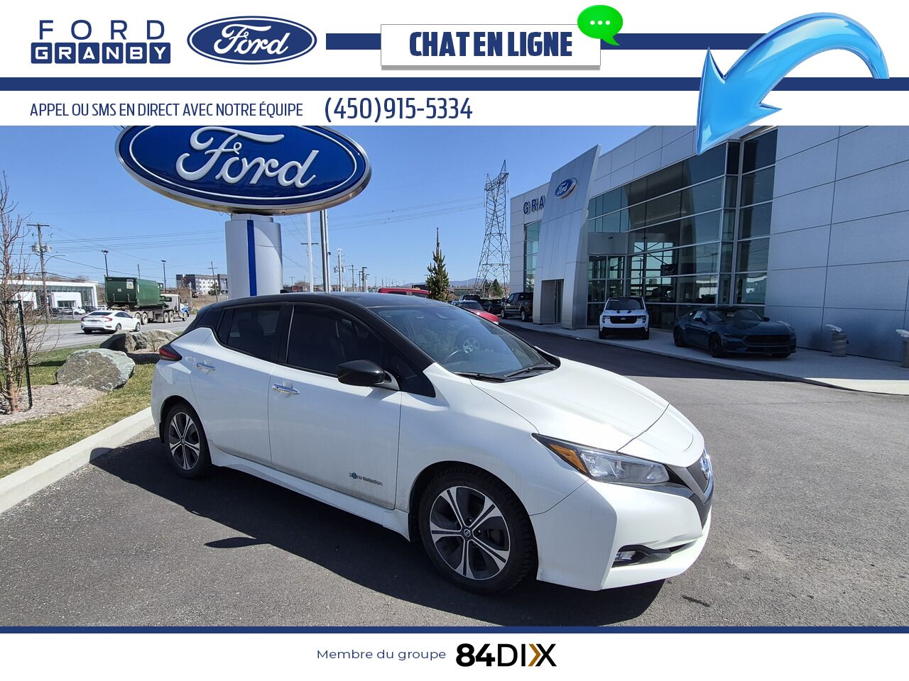 Nissan LEAF 2019 Blanc Granby - photo #0