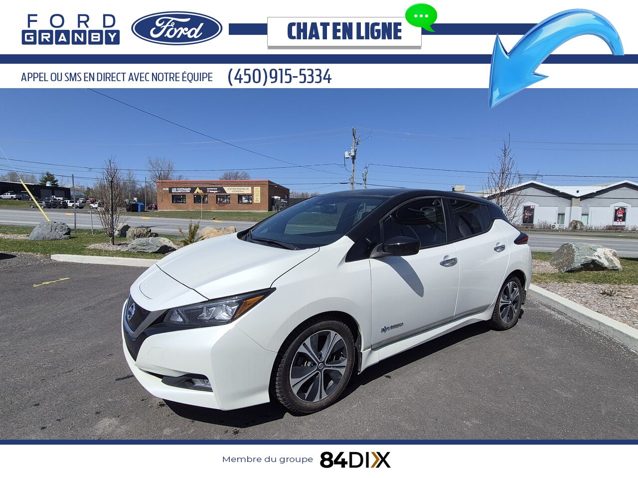 Nissan LEAF 2019 Blanc Granby - photo #2