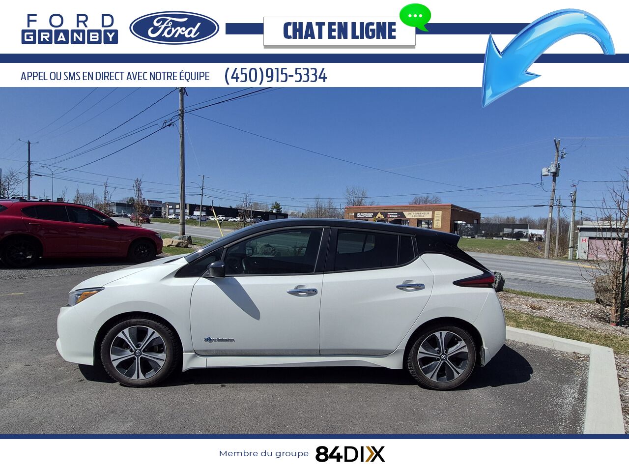 Nissan LEAF 2019 Blanc Granby - photo #3