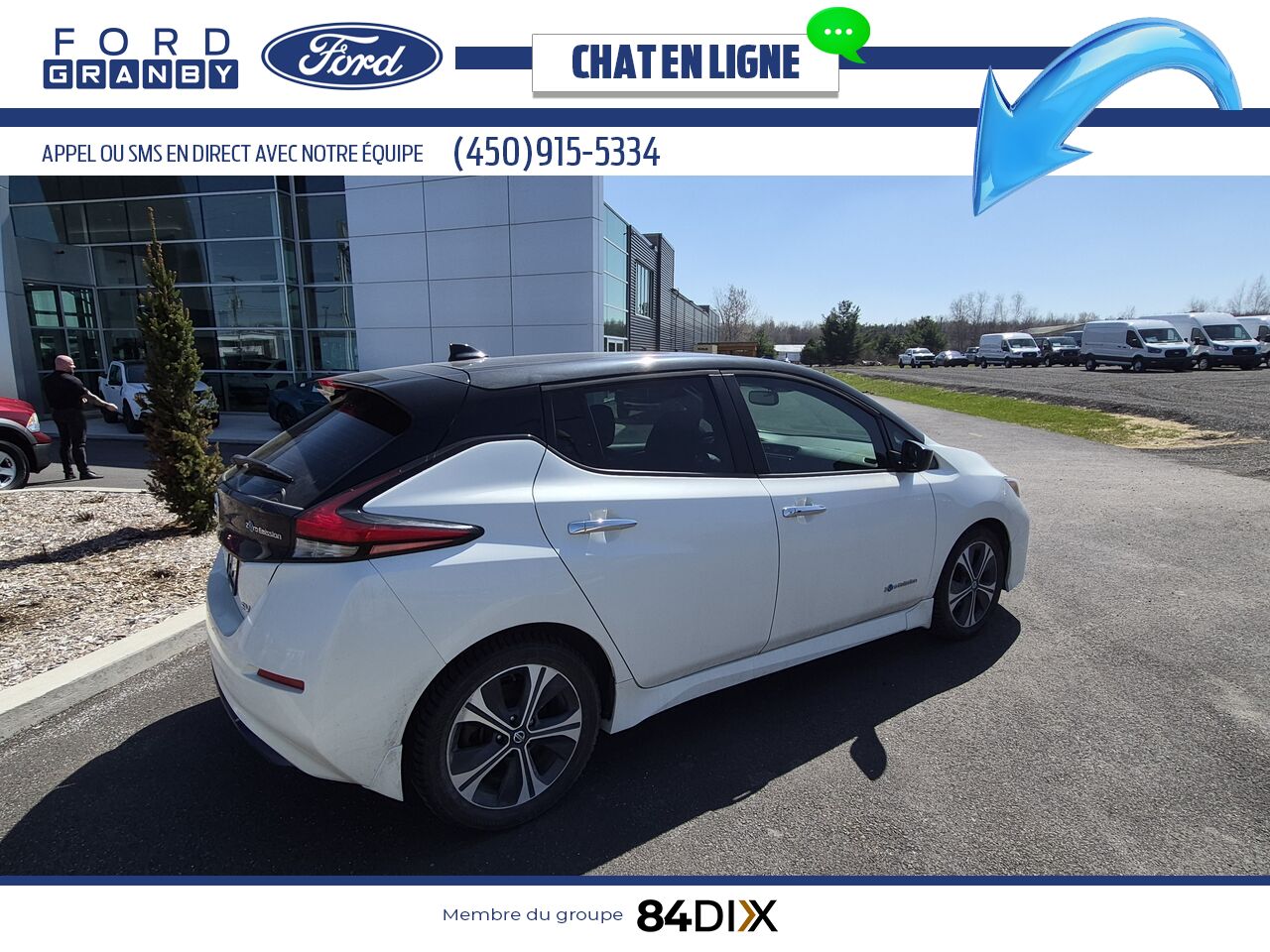 Nissan LEAF 2019 Blanc Granby - photo #6