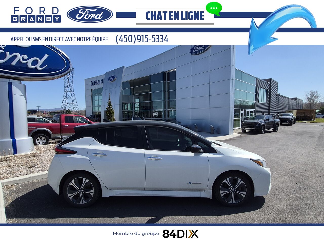 Nissan LEAF 2019 Blanc Granby - photo #7