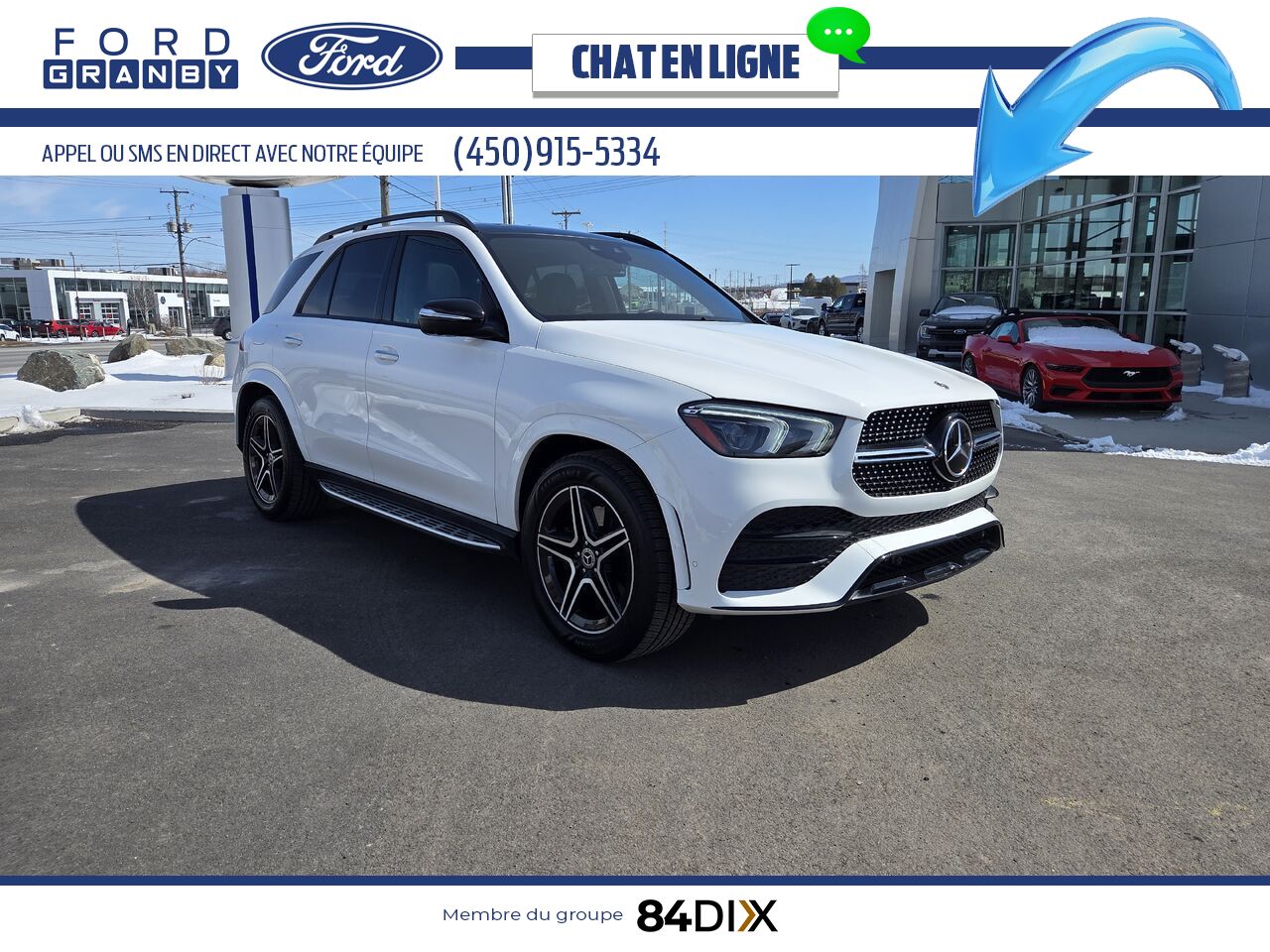 Mercedes-Benz GLE 450 4MATIC, CUIR, TOIT 2022 Blanc Granby - photo #0