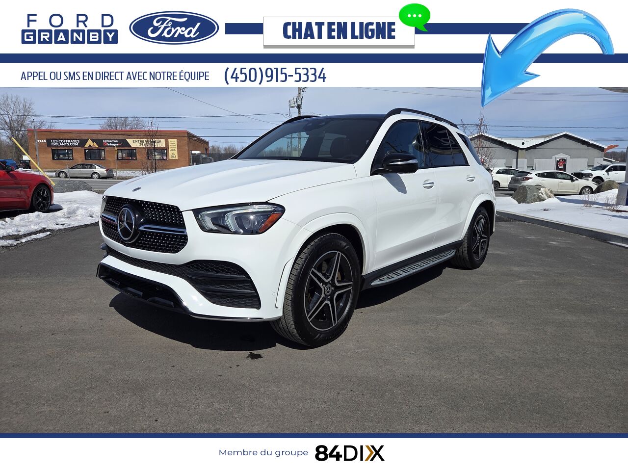 Mercedes-Benz GLE 450 4MATIC, CUIR, TOIT 2022 Blanc Granby - photo #2