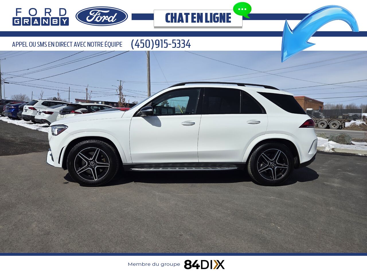 Mercedes-Benz GLE 450 4MATIC, CUIR, TOIT 2022 Blanc Granby - photo #3