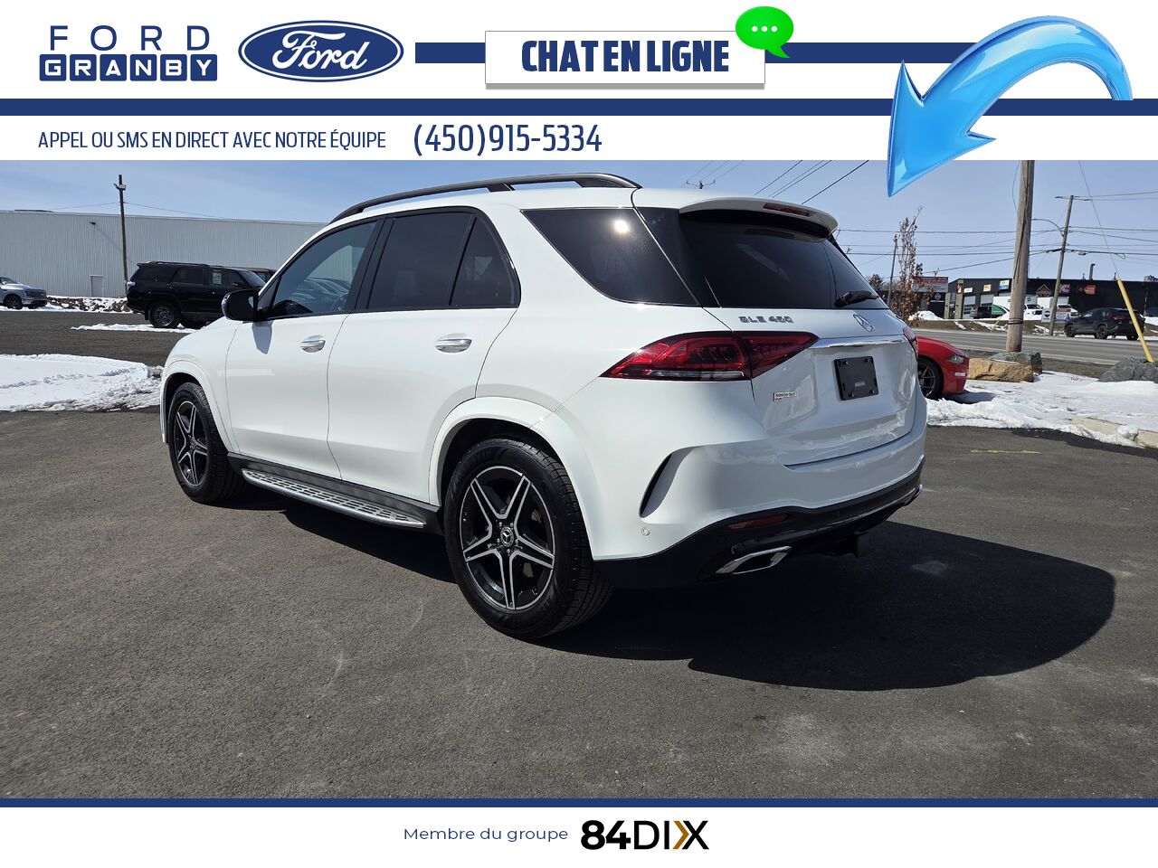 Mercedes-Benz GLE 450 4MATIC, CUIR, TOIT 2022 Blanc Granby - photo #4