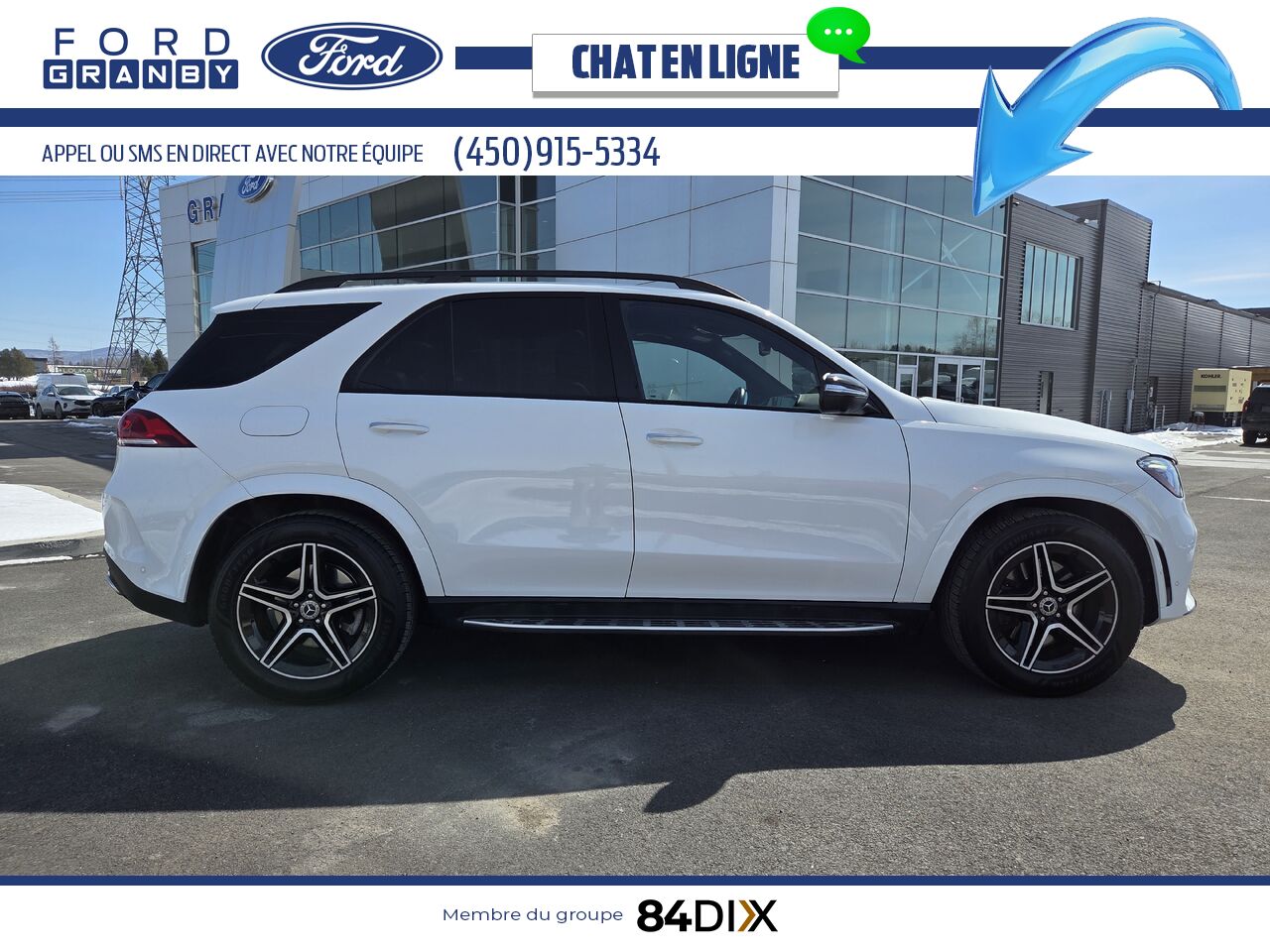 Mercedes-Benz GLE 450 4MATIC, CUIR, TOIT 2022 Blanc Granby - photo #7