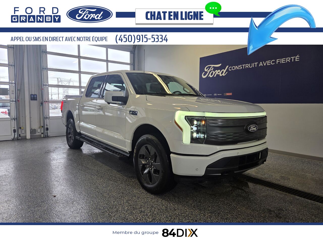 Ford F-150 LIGHTNING LARIAT, CUIR, TOIT 2025 Blanc Granby - photo #0
