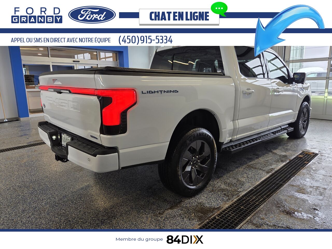 Ford F-150 LIGHTNING LARIAT, CUIR, TOIT 2025 Blanc Granby - photo #1