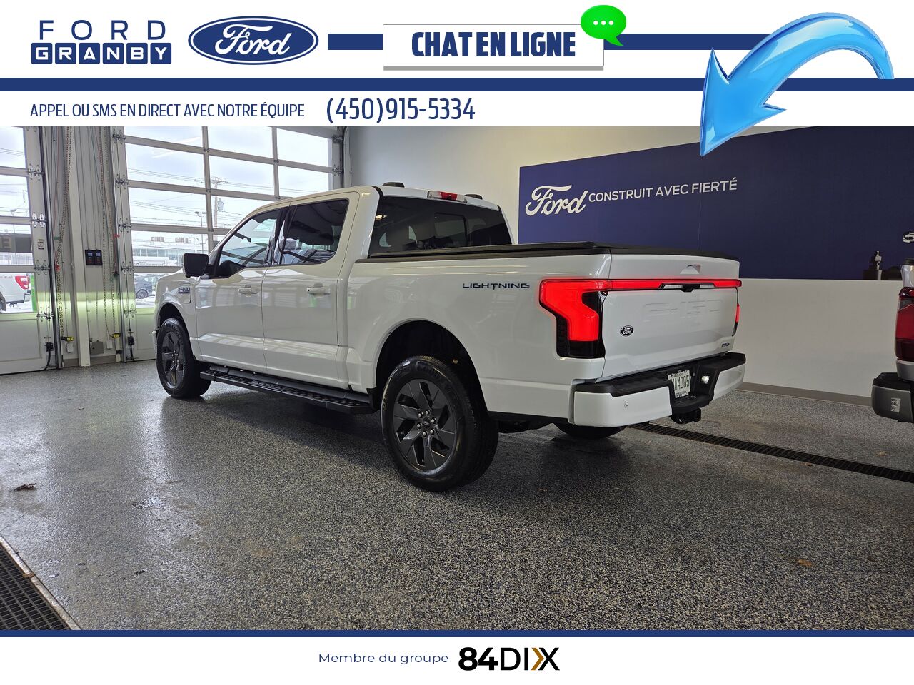 Ford F-150 LIGHTNING LARIAT, CUIR, TOIT 2025 Blanc Granby - photo #3