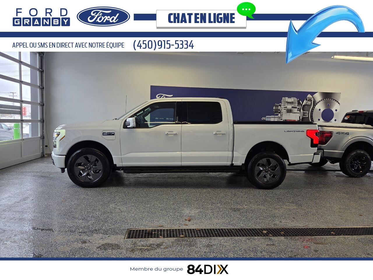 Ford F-150 LIGHTNING LARIAT, CUIR, TOIT 2025 Blanc Granby - photo #4