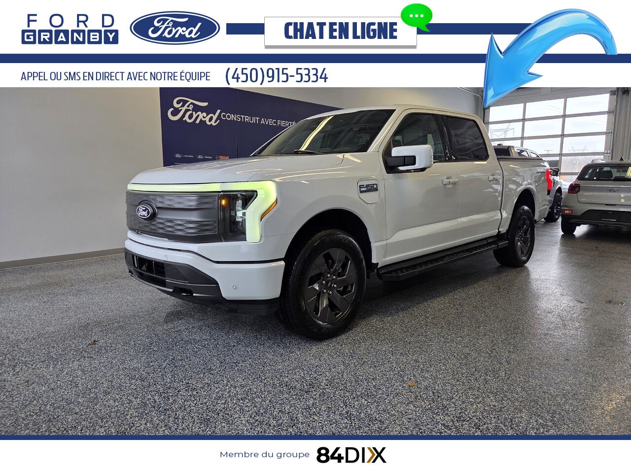 Ford F-150 LIGHTNING LARIAT, CUIR, TOIT 2025 Blanc Granby - photo #5