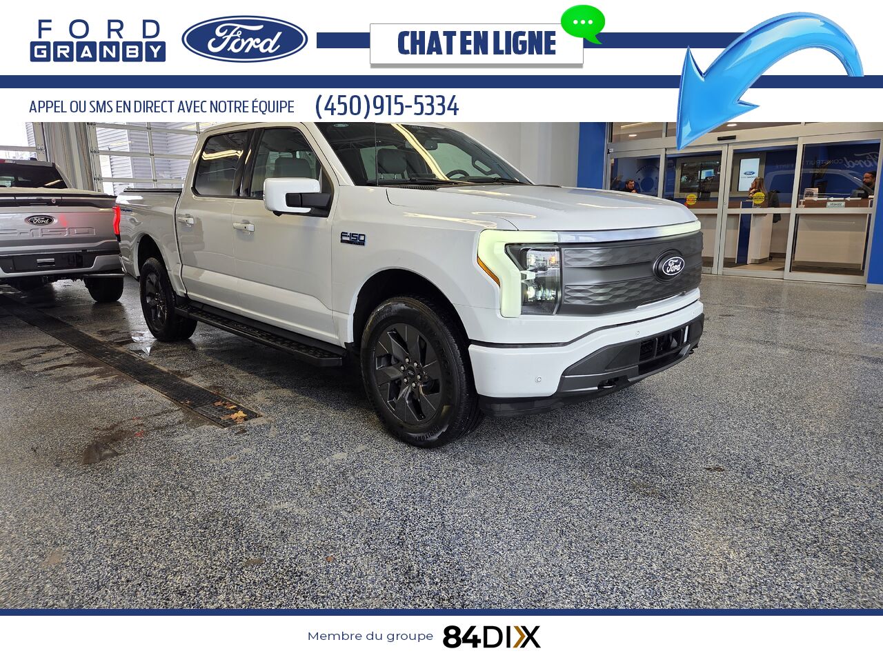 Ford F-150 LIGHTNING LARIAT, CUIR, TOIT 2025 Blanc Granby - photo #7