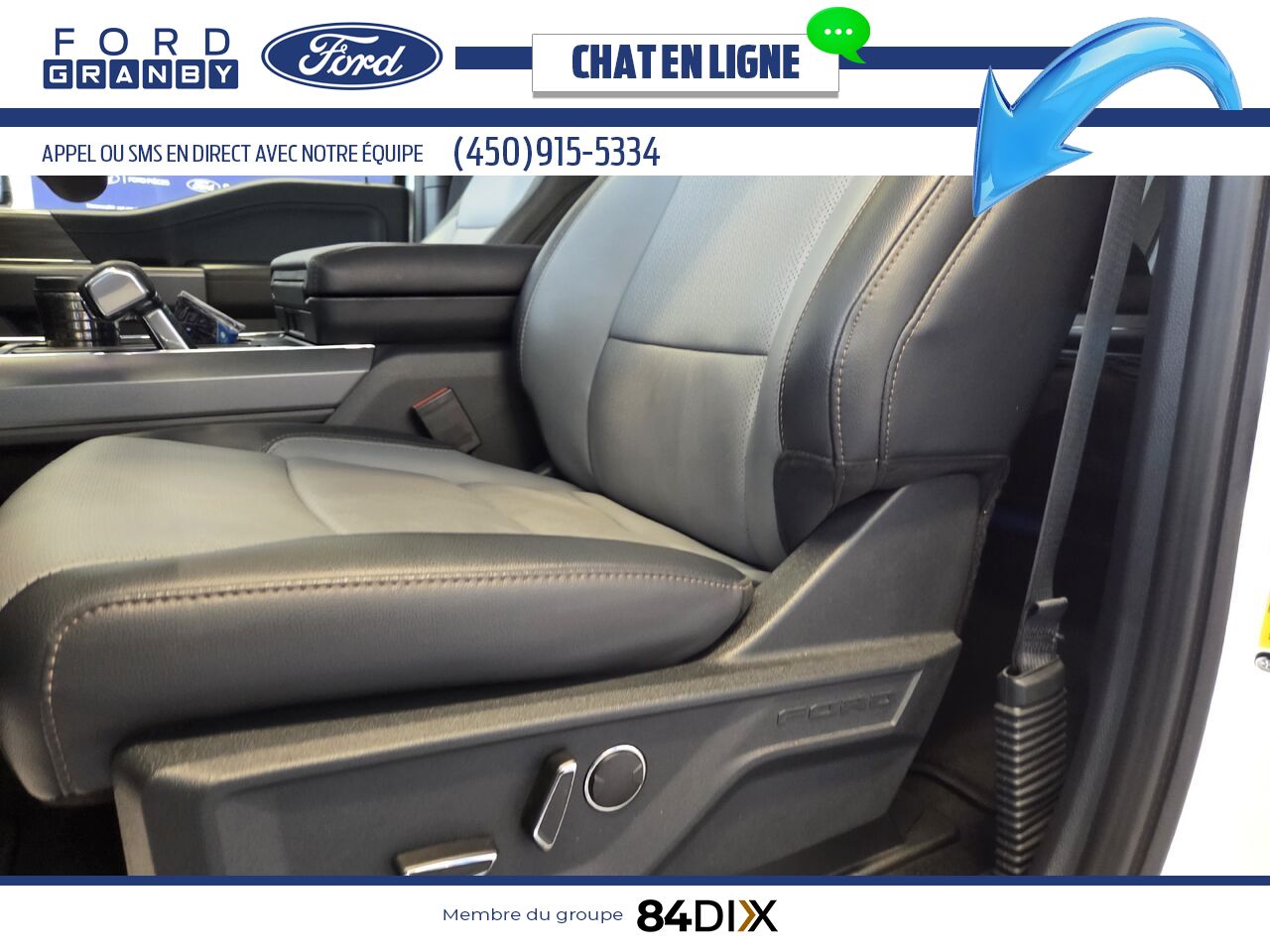 Ford F-150 LIGHTNING LARIAT, CUIR, TOIT 2025 Blanc Granby - photo #18