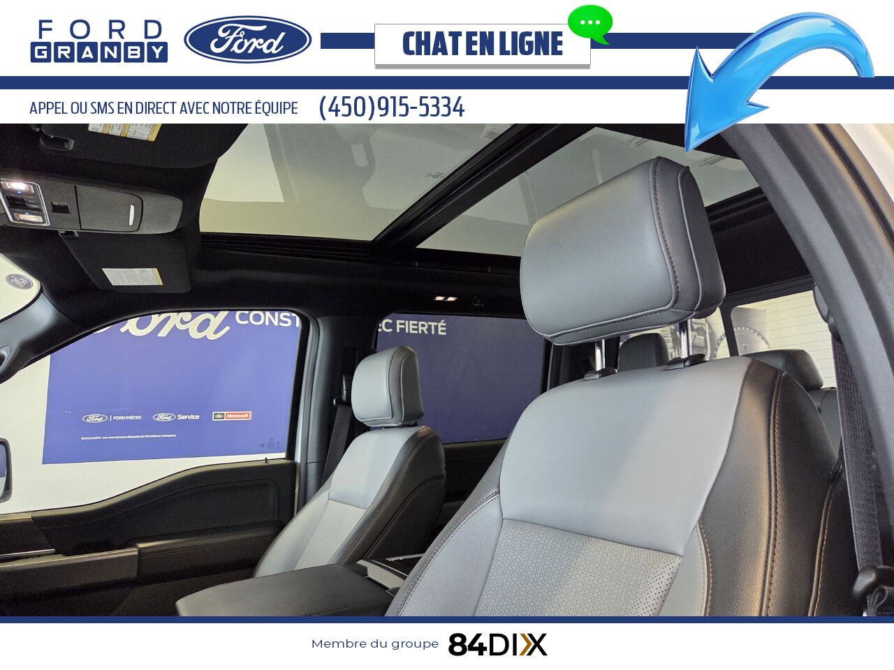 Ford F-150 LIGHTNING LARIAT, CUIR, TOIT 2025 Blanc Granby - photo #19