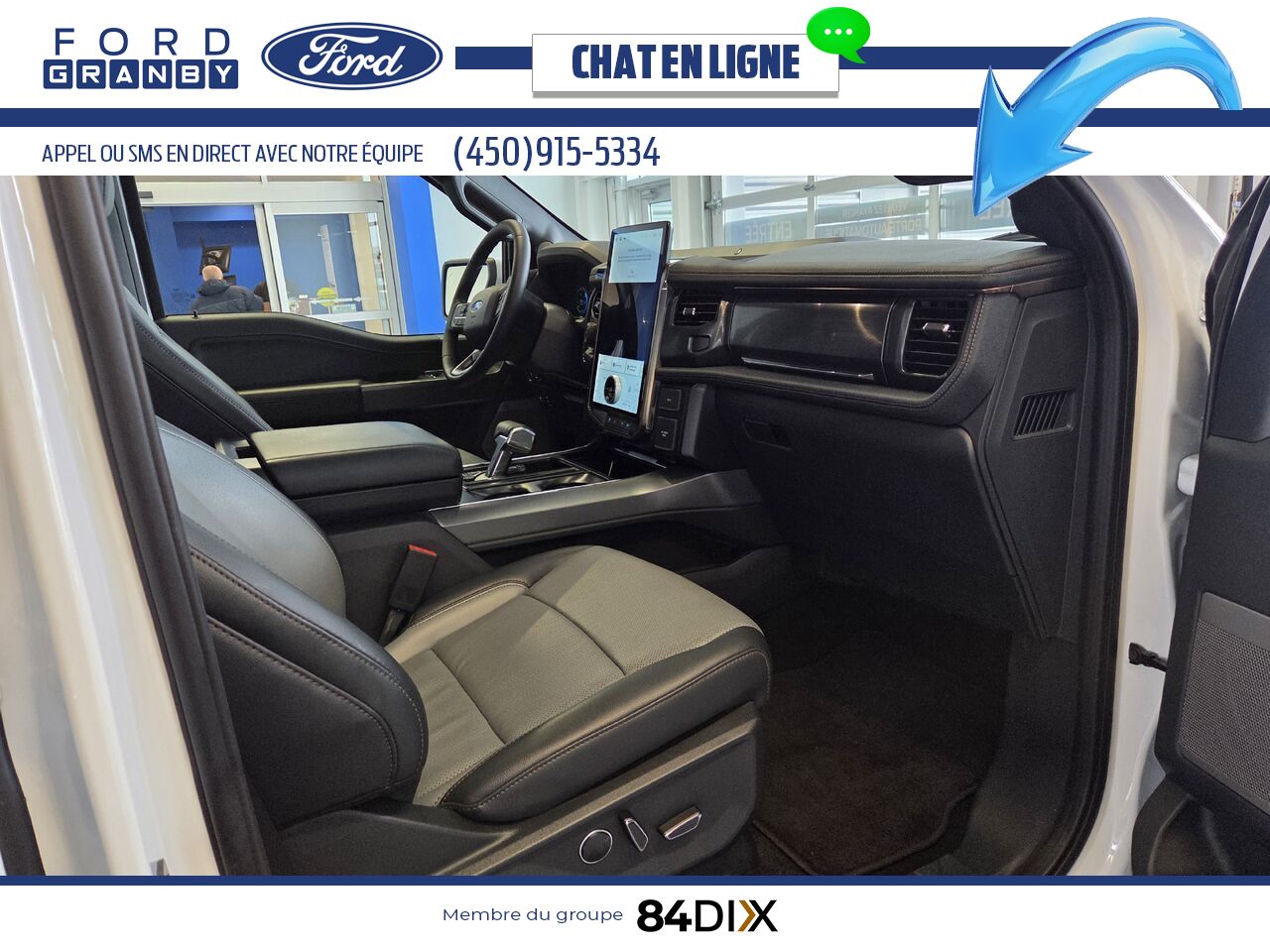 Ford F-150 LIGHTNING LARIAT, CUIR, TOIT 2025 Blanc Granby - photo #21