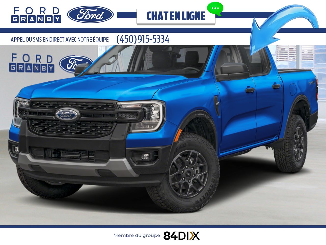 Ford Ranger 2026 Bleu v&eacute;locit&eacute; m&eacute;tallis&eacute; Granby - photo #0