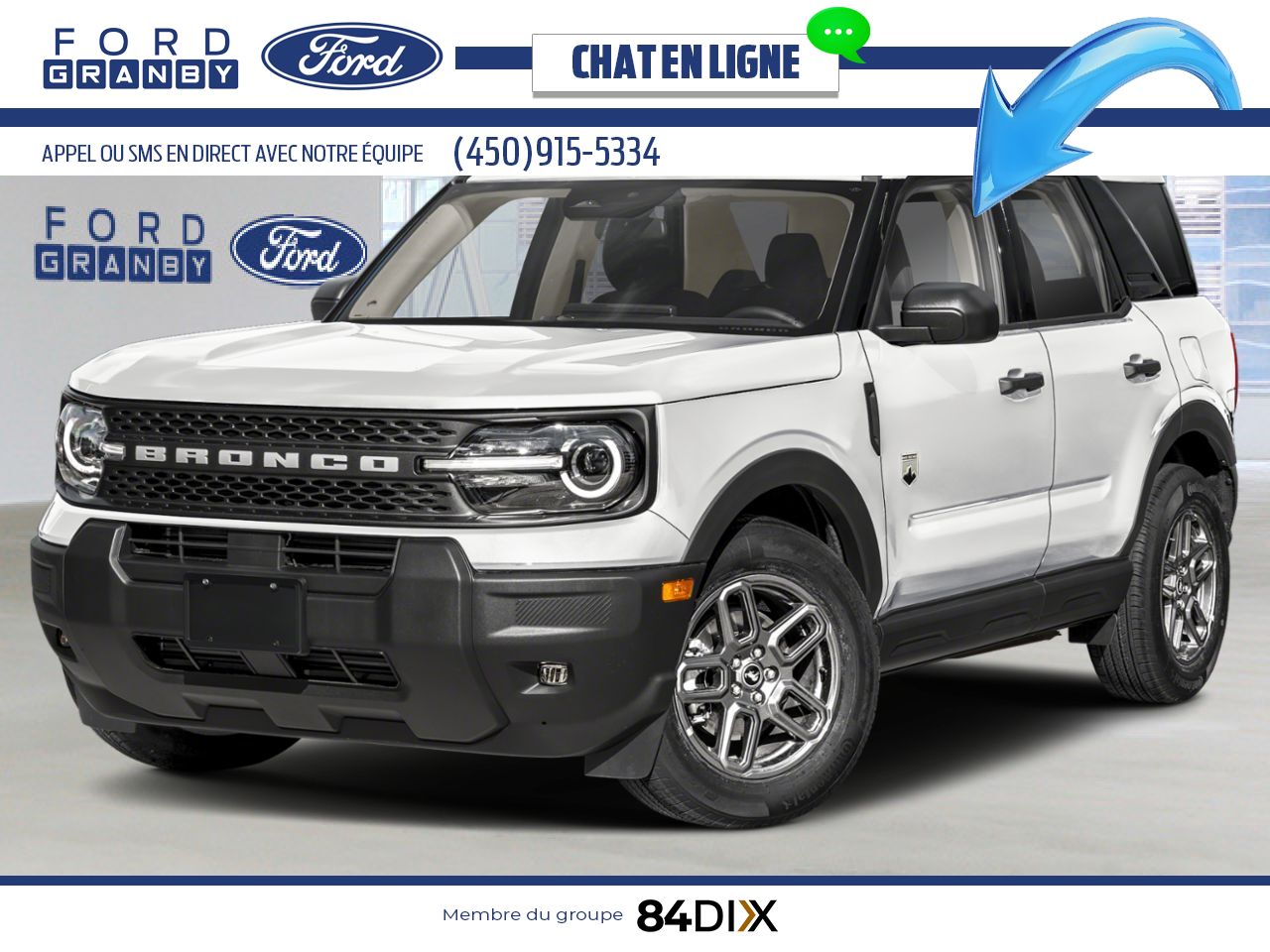 Ford Bronco Sport 2026 Blanc Oxford Granby - photo #0