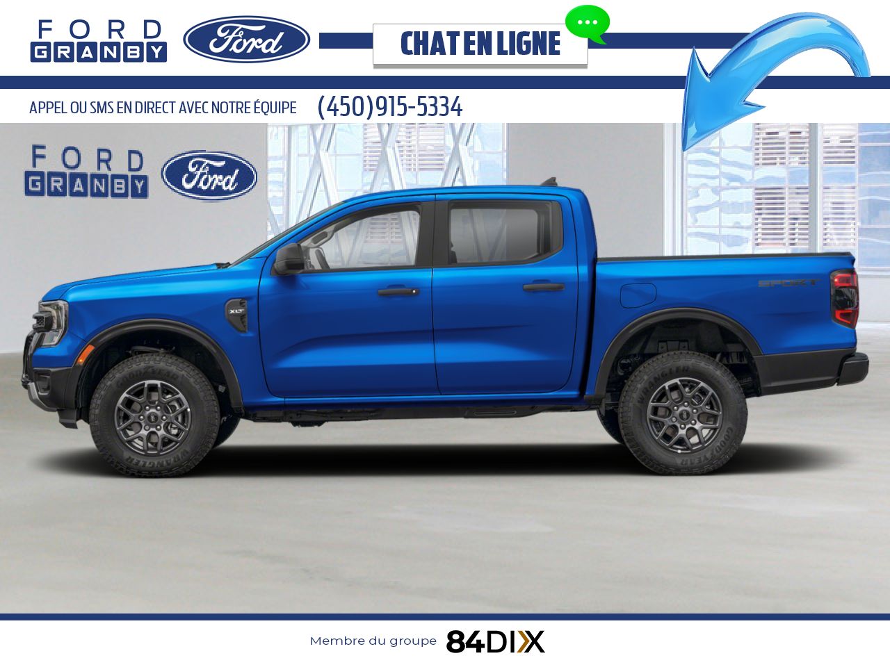 Ford Ranger 2026 Bleu v&eacute;locit&eacute; m&eacute;tallis&eacute; Granby - photo #1