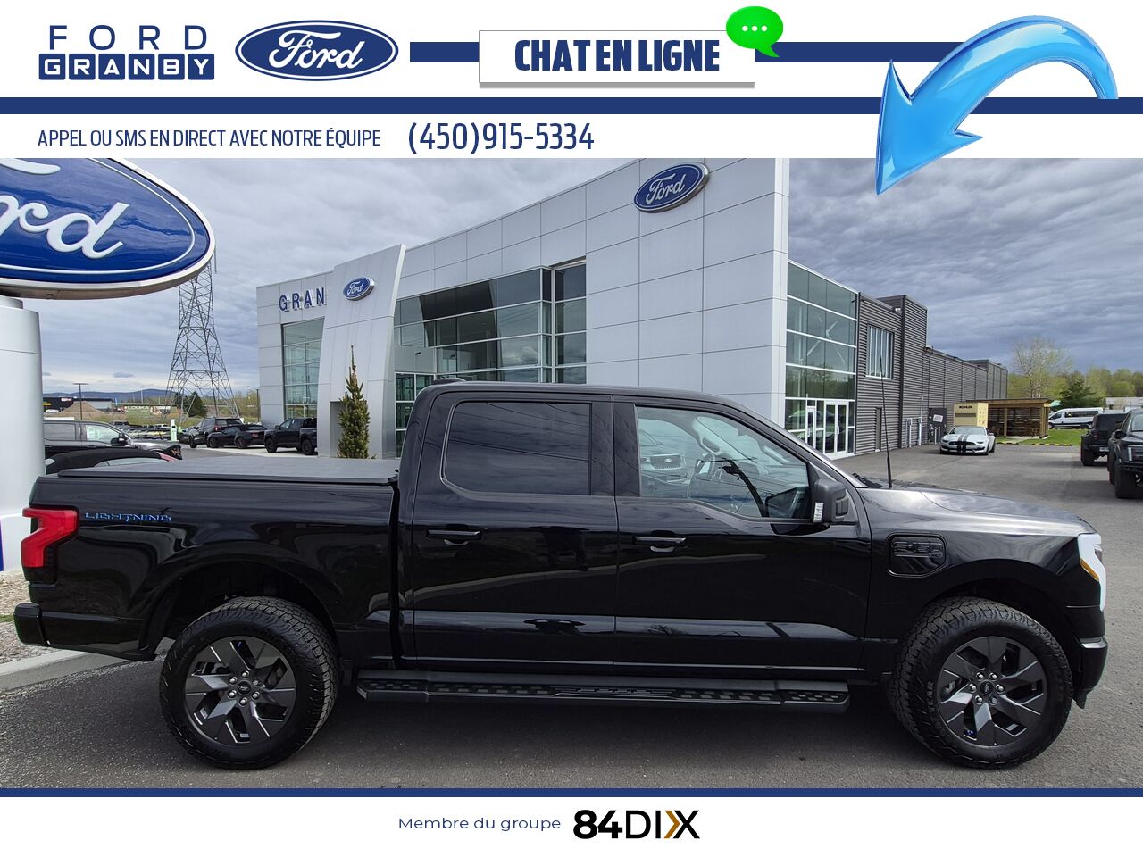 Ford F-150 Lightning XLT, 386KM 2023 Noir Granby - photo #7