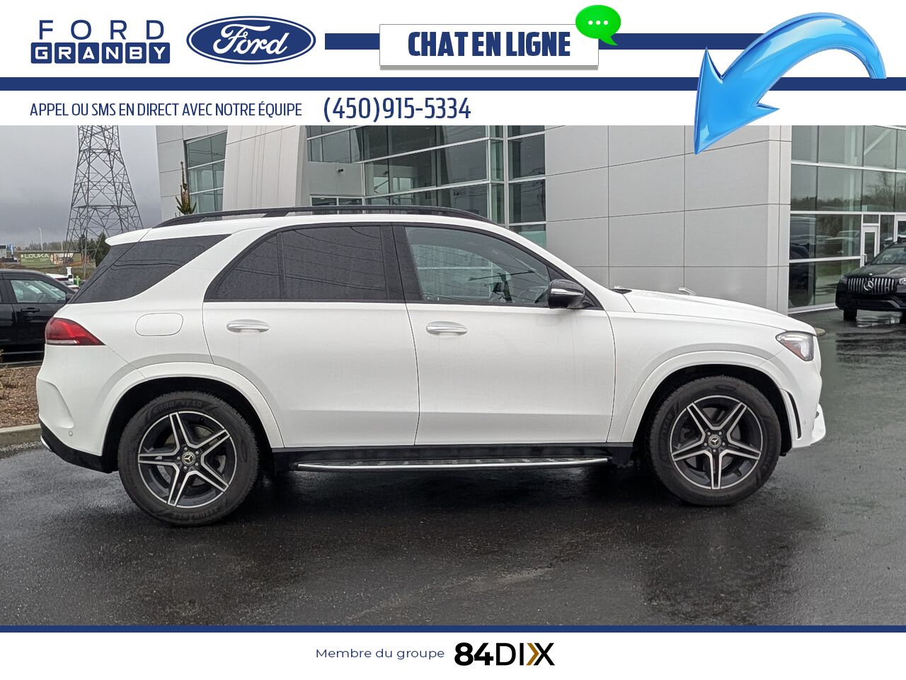Mercedes-Benz GLE 450 4MATIC, CUIR, TOIT 2022 Blanc Granby - photo #7