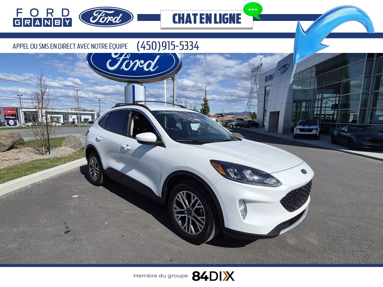2020 Ford Escape White Granby - photo #0