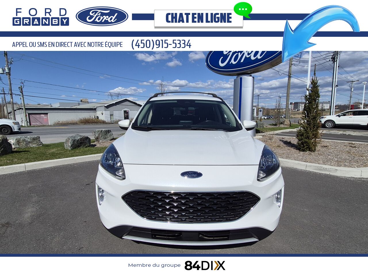 2020 Ford Escape White Granby - photo #1