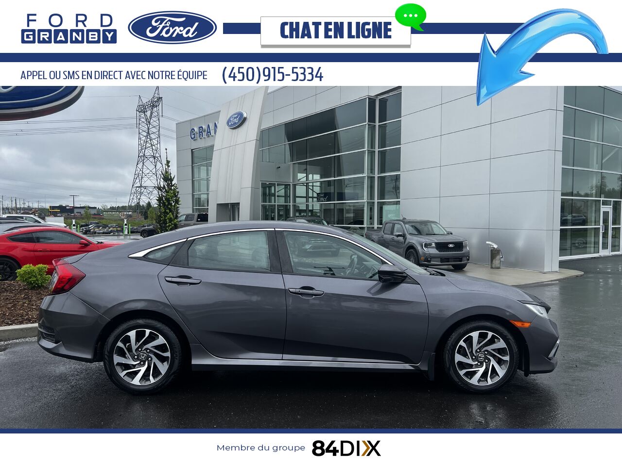Honda Civic Berline 2019 Noir Granby - photo #1