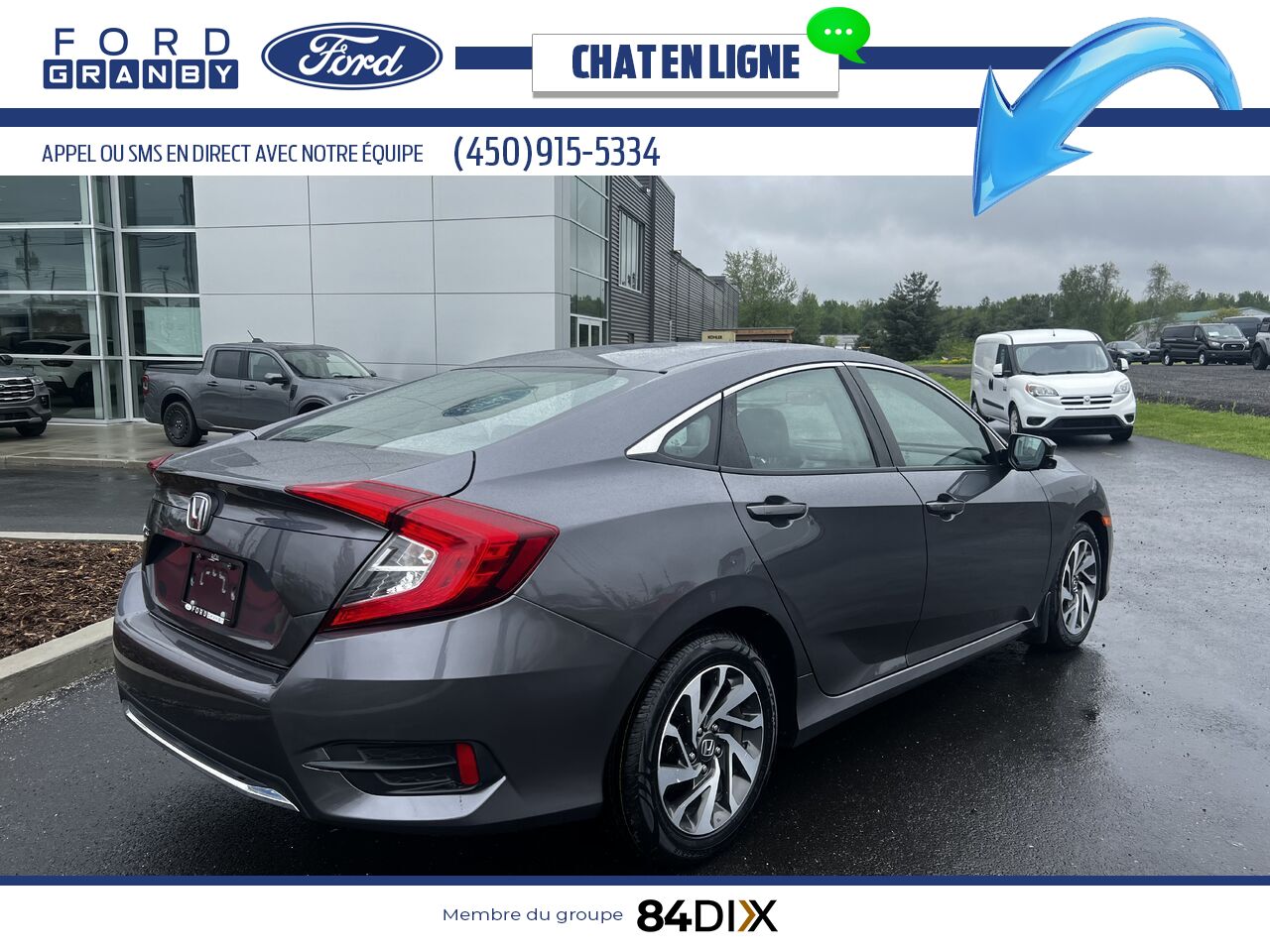 Honda Civic Berline 2019 Noir Granby - photo #2