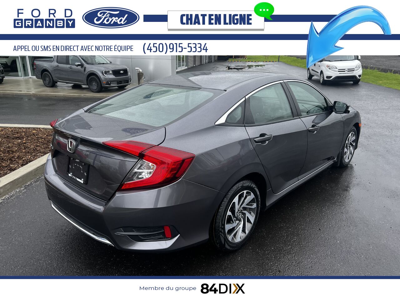 Honda Civic Berline 2019 Noir Granby - photo #3