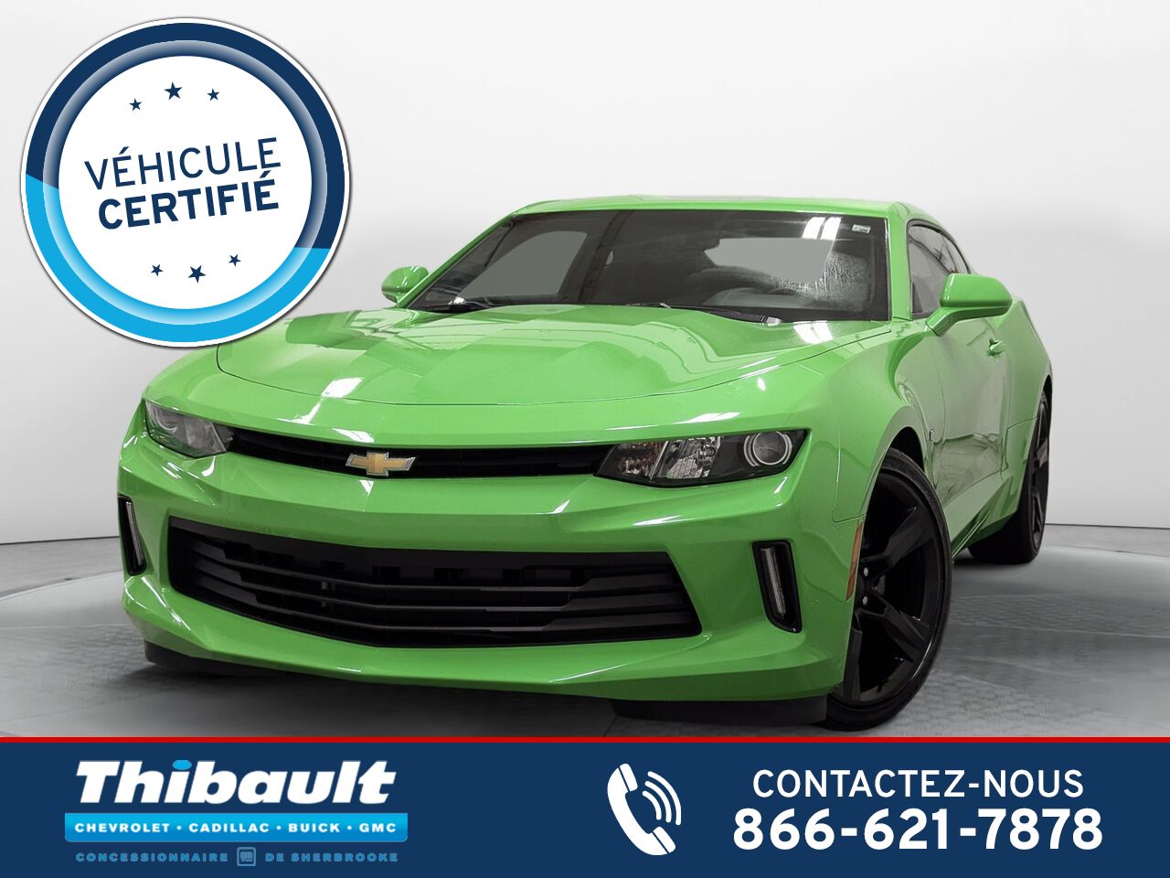 CHEVROLET CAMARO LT Moteur 2.0L Turbo Bas Kilométrage 2017 Vert Sherbrooke - photo #0
